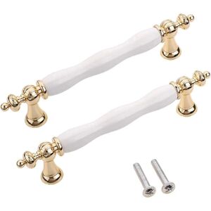 Ccykxa - Arched ceramic - White/Gold - Vintage - Cabinet handles Ccykxa - Arched ceramic - White/Gold - Vintage - Cabinet handles