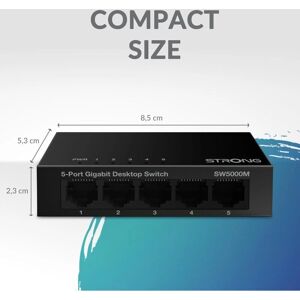 Commutateur Gigabit Strong SW5000M 5 Ports - Commutateur Réseau - Publicité Commutateur Gigabit Strong SW5000M 5 Ports - Commutateur Réseau - Publicité