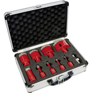 Holzmann Diamant-Trockenbohrkronen SET - 9 Stuks voor Tegels en Steen Holzmann Diamant-Trockenbohrkronen SET - 9 Stuks voor Tegels en Steen