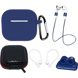 Hurtel AirPods 3 SILICONE Case set/fülhorog/nyakpánt/óraszíj tartó/karabiner kék tok - Publicité Hurtel AirPods 3 SILICONE Case set/fülhorog/nyakpánt/óraszíj tartó/karabiner kék tok - Publicité