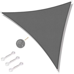 LINGHHANG - Vela de sombra triangular 5x5x5m - Gris - Shade sail LINGHHANG - Vela de sombra triangular 5x5x5m - Gris - Shade sail
