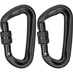 MEMKEY - 2-Pack Aluminum D - Black - 12 kN - Carabiner MEMKEY - 2-Pack Aluminum D - Black - 12 kN - Carabiner