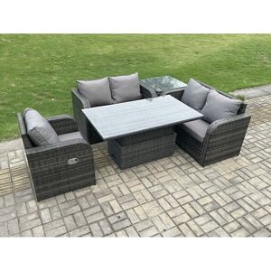 Fimous - Rattan Garden Dining Set - Height Adjustable Fimous - Rattan Garden Dining Set - Height Adjustable