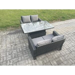 Fimous 3 Pieces Garden Furniture Sets - Adjustable Height Outdoor Rattan Fimous 3 Pieces Garden Furniture Sets - Adjustable Height Outdoor Rattan