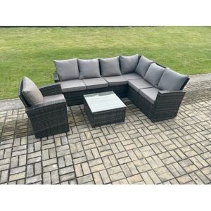 Fimous - Outdoor Gartenmöbel-Set - Hoher Rücken - Rattan-Ecksofa Fimous - Outdoor Gartenmöbel-Set - Hoher Rücken - Rattan-Ecksofa