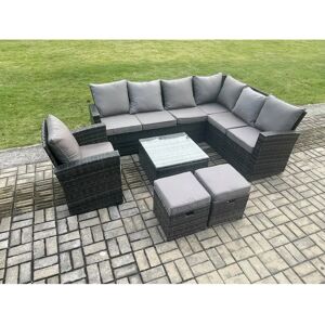 Fimous - 9 Seater Wicker PE - Hohe Rückenlehne Fimous - 9 Seater Wicker PE - Hohe Rückenlehne