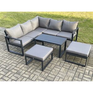 Fimous - Aluminium Outdoor Garden Furniture Set - Dark Grey Fimous - Aluminium Outdoor Garden Furniture Set - Dark Grey