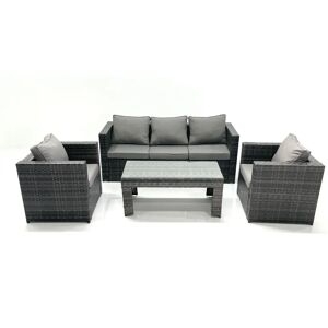 Fimous - Rattan Set - Dark Grey - 2 Armchairs - Garden set Fimous - Rattan Set - Dark Grey - 2 Armchairs - Garden set