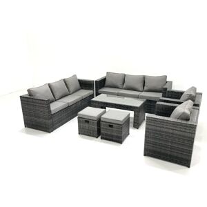 Fimous - Rattan Garden Set - Dark Grey - Garden furniture set Fimous - Rattan Garden Set - Dark Grey - Garden furniture set