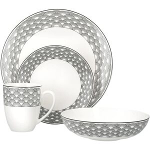 Maxwell & Williams Harlequin Coupe 16 Piece White & Black Dinner Set - Dinner Set Maxwell & Williams Harlequin Coupe 16 Piece White & Black Dinner Set - Dinner Set
