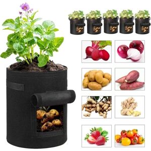 CSPARKV Planting Bags - 40L Reusable Breathable Geotextile Bags - Garden CSPARKV Planting Bags - 40L Reusable Breathable Geotextile Bags - Garden