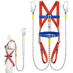 Generic - Arnés de 5 puntos - 2 m correa de amarre - D-aro trasero - Kit de protección anticaídas Generic - Arnés de 5 puntos - 2 m correa de amarre - D-aro trasero - Kit de protección anticaídas