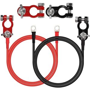 Generic - Terminales de batería de aleación 8AWG - Rojo - Negro - Cables de batería Generic - Terminales de batería de aleación 8AWG - Rojo - Negro - Cables de batería