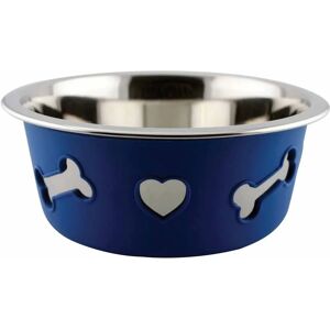 Bol pour chien en acier inoxydable antidérapant en silicone Weatherbeeta - Bleu - 21cm - Publicité Bol pour chien en acier inoxydable antidérapant en silicone Weatherbeeta - Bleu - 21cm - Publicité