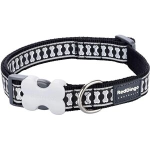 Red Dingo Bucklebone Dog Collar - Reflective Bones - Black Red Dingo Bucklebone Dog Collar - Reflective Bones - Black