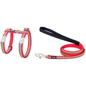 Red Dingo Rainbow Dog Harness - 21-35 cm - Red Multicolour Red Dingo Rainbow Dog Harness - 21-35 cm - Red Multicolour