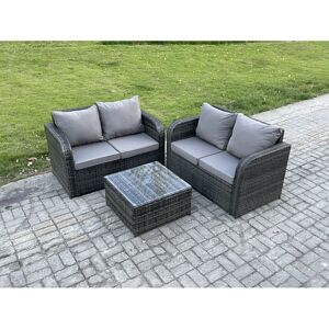 Fimous Rattan Sofa Set - Dunkelgrau - Outdoor-Möbel Fimous Rattan Sofa Set - Dunkelgrau - Outdoor-Möbel