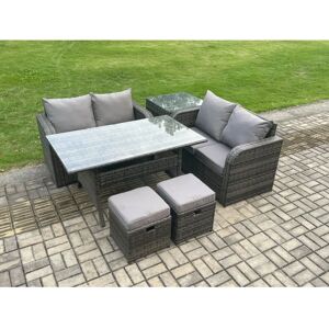 Fimous - Garten‑Patio‑Set - Geflecht Rattan - Rechteckiger Tisch Loveseat - Outdoor‑Möbelset Fimous - Garten‑Patio‑Set - Geflecht Rattan - Rechteckiger Tisch Loveseat - Outdoor‑Möbelset
