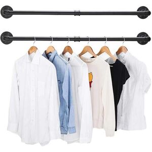 Unbranded Industrial Pipe Clothes Rack Wall Mounted - 92cm Unbranded Industrial Pipe Clothes Rack Wall Mounted - 92cm