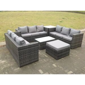 Fimous Outdoor Rattan Gartentisch und Lounge-Sofa-Set Fimous Outdoor Rattan Gartentisch und Lounge-Sofa-Set