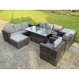 Fimous 9-Sitzer Gartenmöbel-Set mit höhenverstellbarem Rattan-Tisch Fimous 9-Sitzer Gartenmöbel-Set mit höhenverstellbarem Rattan-Tisch