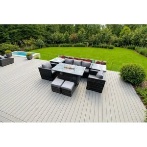 Fimous Outdoor PE Rattan Gartenmöbel Gasfeuerstelle Esstisch Sessel - Gartenmöbel Fimous Outdoor PE Rattan Gartenmöbel Gasfeuerstelle Esstisch Sessel - Gartenmöbel