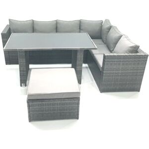 Fimous Model - Rattan Garden Furniture Set with Fire Pit - Outdoor 7-Seater Fimous Model - Rattan Garden Furniture Set with Fire Pit - Outdoor 7-Seater