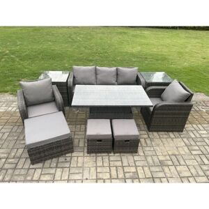 Fimous Outdoor Rattan Furniture Sofa Garden Dining Sets Adjustable Rising lifting Table and Chair Set - Outdoor Rattan Furniture Set Fimous Outdoor Rattan Furniture Sofa Garden Dining Sets Adjustable Rising lifting Table and Chair Set - Outdoor Rattan Furniture Set
