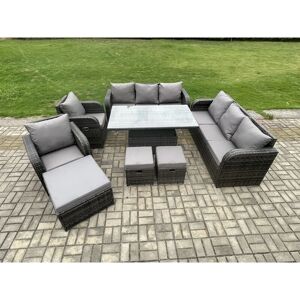 Fimous Garden Furniture Set - Adjustable Height Rattan Outdoor - 10 Seats Fimous Garden Furniture Set - Adjustable Height Rattan Outdoor - 10 Seats