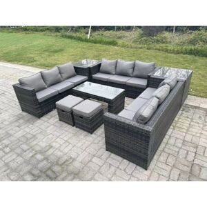 Fimous Outdoor Rattan Garden Furniture Lounge Sofa Set - Grey Fimous Outdoor Rattan Garden Furniture Lounge Sofa Set - Grey