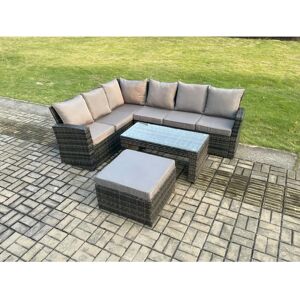 Fimous Fimous 7-Sitzer Rattan Gartengarnitur Ecksitzgruppe - Gartenmöbel Fimous Fimous 7-Sitzer Rattan Gartengarnitur Ecksitzgruppe - Gartenmöbel
