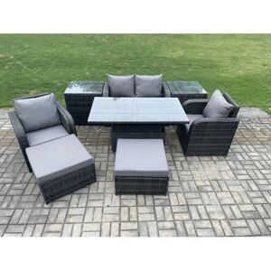 Fimous Rattan Garden Dining Set - Adjustable Height Outdoor Furniture Fimous Rattan Garden Dining Set - Adjustable Height Outdoor Furniture