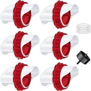 GOTRAYS - Mangiatoia automatica per polli - Red - 6-port gravity - Poultry gravity feeder GOTRAYS - Mangiatoia automatica per polli - Red - 6-port gravity - Poultry gravity feeder