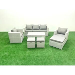 Fimous - Rattan Garden Set - 8-Seater - Garden furniture set Fimous - Rattan Garden Set - 8-Seater - Garden furniture set