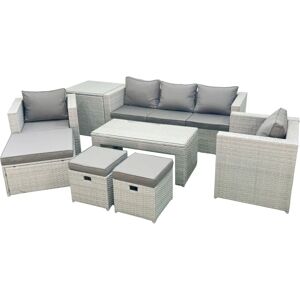 Fimous - Rattan Garden Furniture Set - 8 Seater - Outdoor Fimous - Rattan Garden Furniture Set - 8 Seater - Outdoor