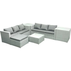 Fimous - Rattan 7S - Light Grey - 2 Tables - Garden set Fimous - Rattan 7S - Light Grey - 2 Tables - Garden set
