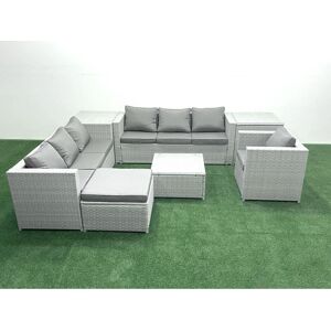 Fimous - Wicker Rattan Sofa Set - Light Grey - Armchair - Garden furniture set Fimous - Wicker Rattan Sofa Set - Light Grey - Armchair - Garden furniture set