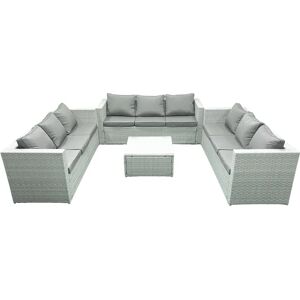 Fimous - Rattan Garden Sofa Set - 9 Seater - Furniture Set Fimous - Rattan Garden Sofa Set - 9 Seater - Furniture Set