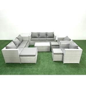 Fimous Outdoor Rattan Sofa Set - 2 Armchairs - Light Grey - Coffee Table - Outdoor furniture set Fimous Outdoor Rattan Sofa Set - 2 Armchairs - Light Grey - Coffee Table - Outdoor furniture set