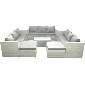 Fimous - Garden Set 11-Seater - Light Grey - Garden Furniture Set Fimous - Garden Set 11-Seater - Light Grey - Garden Furniture Set