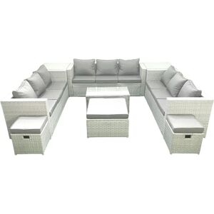 Fimous Rattan Garden Outdoor Furniture Set - 12 Seater - Coffee Table - 3 Footstools - Furniture Set Fimous Rattan Garden Outdoor Furniture Set - 12 Seater - Coffee Table - 3 Footstools - Furniture Set