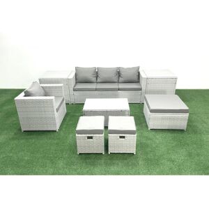 Fimous - Rattan Garden Set - 8-Piece - Garden Furniture Set Fimous - Rattan Garden Set - 8-Piece - Garden Furniture Set