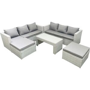 Fimous - 8-Seater - Light Grey - Rattan - Garden set Fimous - 8-Seater - Light Grey - Rattan - Garden set