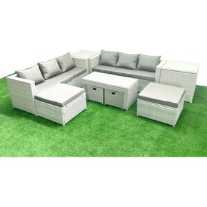 Fimous - Rattan Garden Set - Grey Cushions Fimous - Rattan Garden Set - Grey Cushions