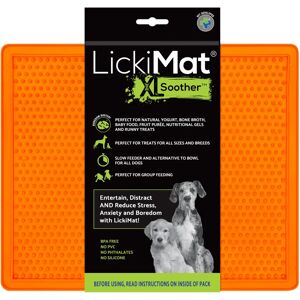 LickiMat Classic Soother Mat for Dogs Orange - Dog Mat LickiMat Classic Soother Mat for Dogs Orange - Dog Mat