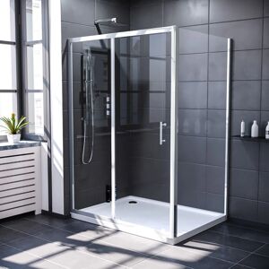 Willesden Bathrooms 1500 X 700mm Shower Enclosure Sliding Door & Glass Side Panel Chrome - Shower Enclosure Willesden Bathrooms 1500 X 700mm Shower Enclosure Sliding Door & Glass Side Panel Chrome - Shower Enclosure