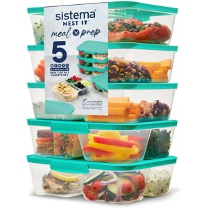 Sistema Teal Food Storage Container - 1.9L - Square - Airtight - BPA-Free Sistema Teal Food Storage Container - 1.9L - Square - Airtight - BPA-Free