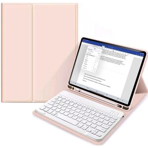 iPad-etui med Apple Pencil holder og tastatur - Rosa iPad-etui med Apple Pencil holder og tastatur - Rosa