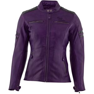 Chaqueta de cuero de motocicleta Rusty Stitches Joyce - Lila - Chaqueta de moto Chaqueta de cuero de motocicleta Rusty Stitches Joyce - Lila - Chaqueta de moto