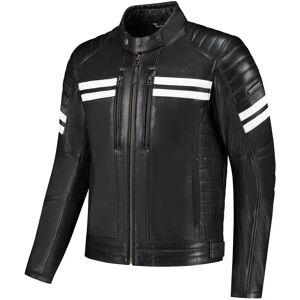 Rusty Stitches Steve Noir-Blanc Blouson Moto - Motorcycle jacket - Publicité Rusty Stitches Steve Noir-Blanc Blouson Moto - Motorcycle jacket - Publicité